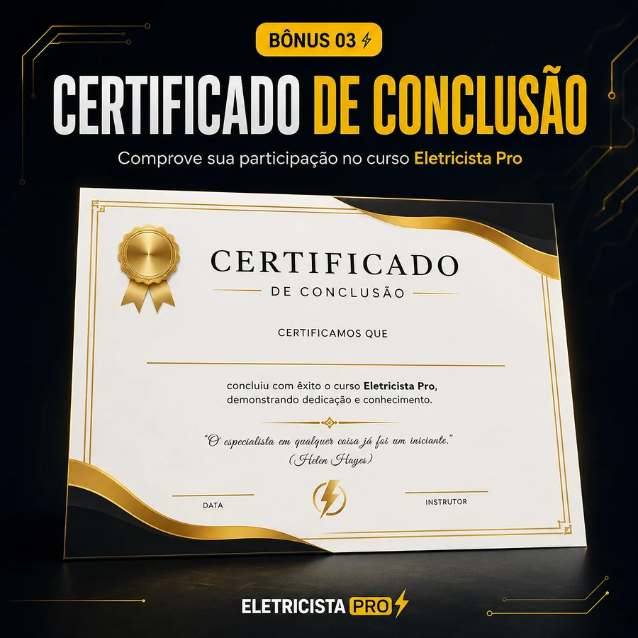 Mockup digital do Bônus 03: Certificado de conclusão